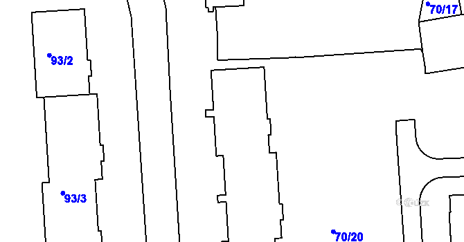 Parcela st. 70/9 v KÚ Třešť, Katastrální mapa