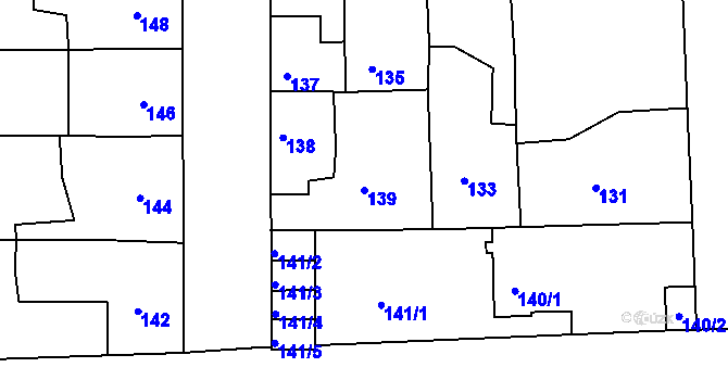 Parcela st. 139 v KÚ Třešť, Katastrální mapa