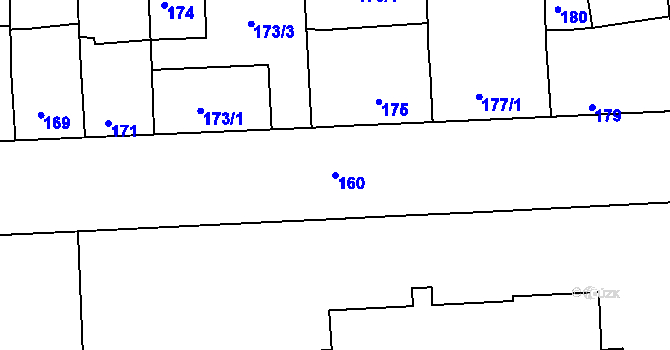 Parcela st. 160 v KÚ Třešť, Katastrální mapa
