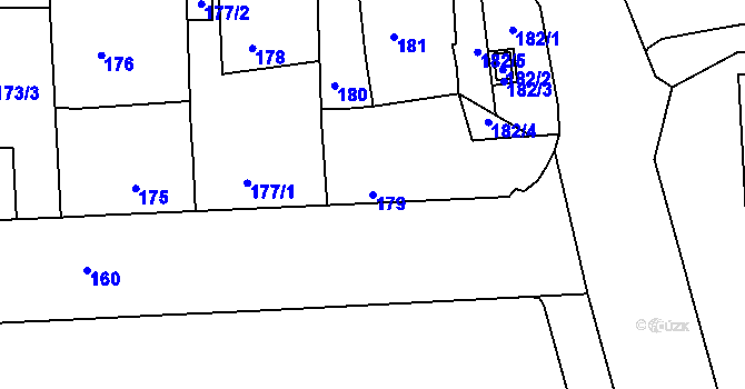 Parcela st. 179 v KÚ Třešť, Katastrální mapa