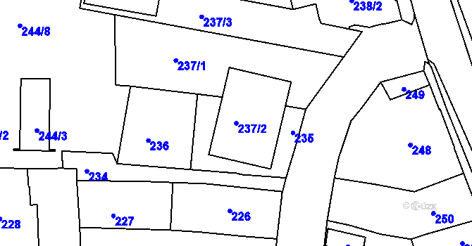 Parcela st. 237/2 v KÚ Třešť, Katastrální mapa