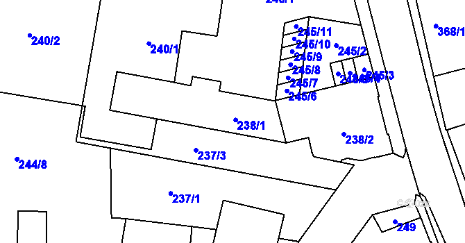 Parcela st. 238 v KÚ Třešť, Katastrální mapa