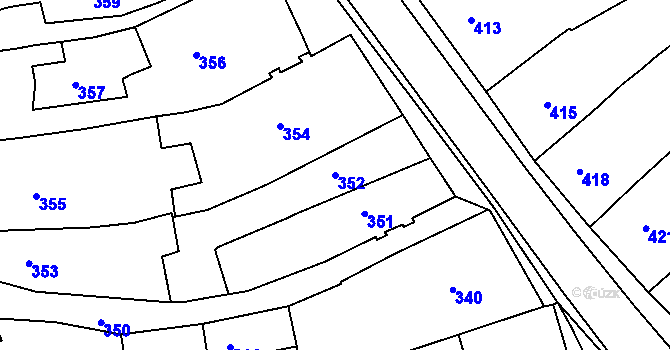Parcela st. 352 v KÚ Třešť, Katastrální mapa