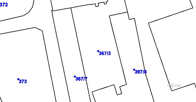 Parcela st. 367/3 v KÚ Třešť, Katastrální mapa