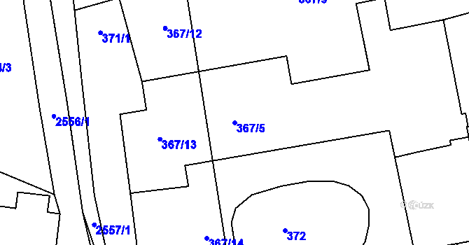 Parcela st. 367/5 v KÚ Třešť, Katastrální mapa