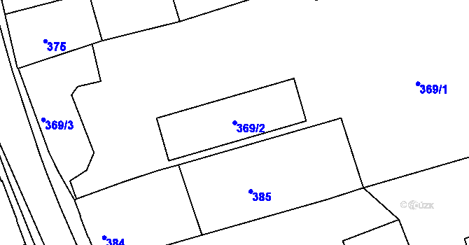 Parcela st. 369/2 v KÚ Třešť, Katastrální mapa