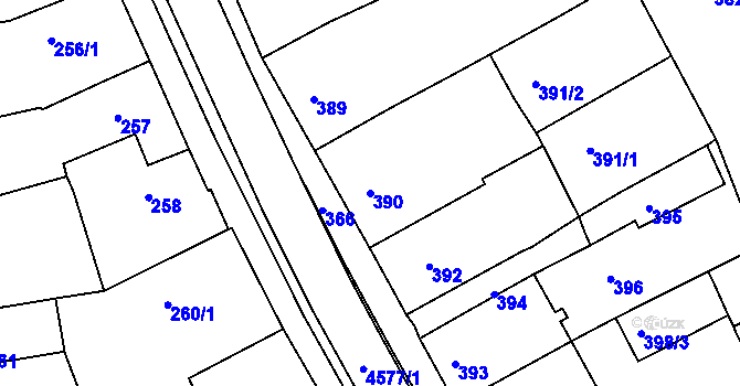 Parcela st. 390 v KÚ Třešť, Katastrální mapa