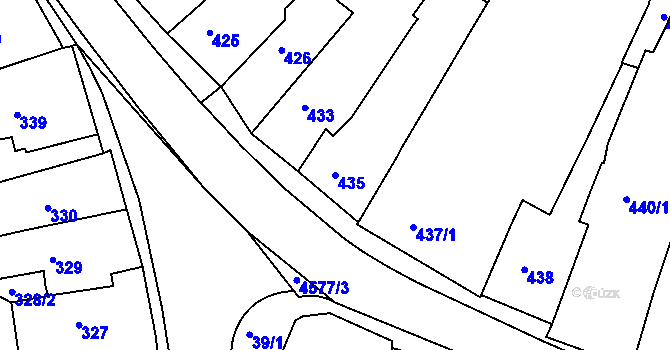 Parcela st. 435 v KÚ Třešť, Katastrální mapa
