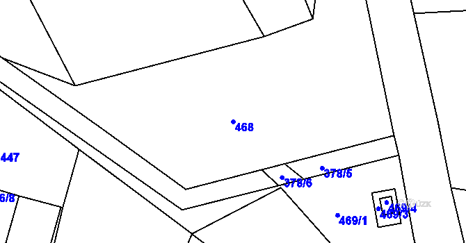 Parcela st. 468 v KÚ Třešť, Katastrální mapa