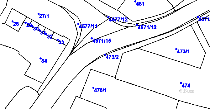 Parcela st. 473/2 v KÚ Třešť, Katastrální mapa