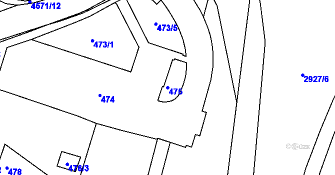 Parcela st. 475 v KÚ Třešť, Katastrální mapa