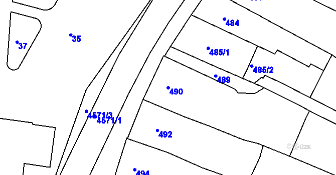Parcela st. 490 v KÚ Třešť, Katastrální mapa