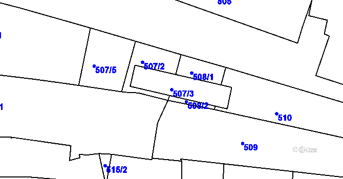 Parcela st. 507/3 v KÚ Třešť, Katastrální mapa
