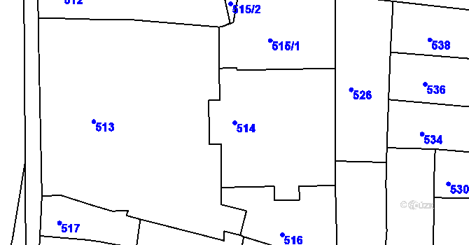 Parcela st. 514 v KÚ Třešť, Katastrální mapa