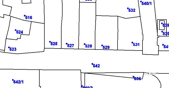Parcela st. 528 v KÚ Třešť, Katastrální mapa