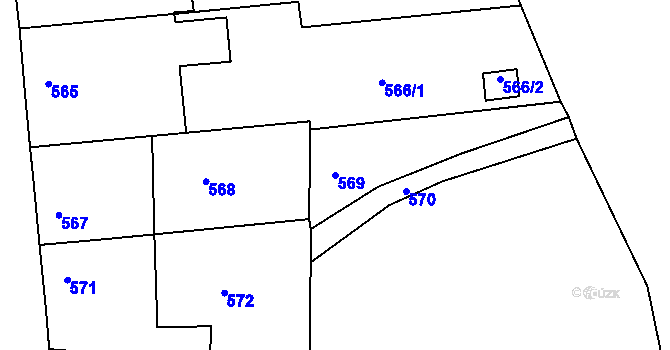 Parcela st. 569 v KÚ Třešť, Katastrální mapa