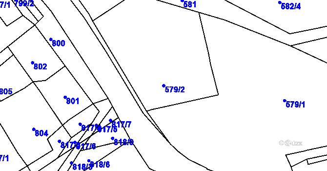Parcela st. 579/2 v KÚ Třešť, Katastrální mapa