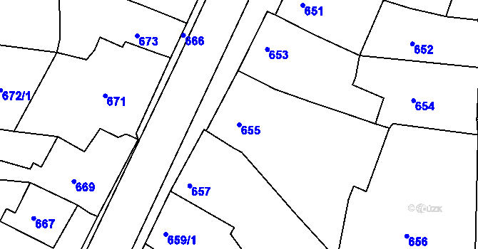 Parcela st. 655 v KÚ Třešť, Katastrální mapa