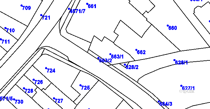 Parcela st. 663 v KÚ Třešť, Katastrální mapa