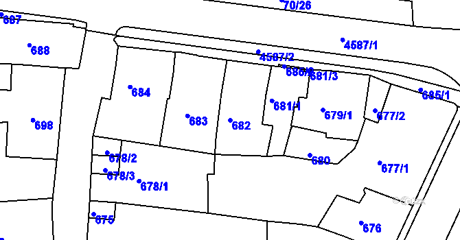 Parcela st. 682 v KÚ Třešť, Katastrální mapa