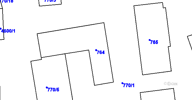 Parcela st. 764 v KÚ Třešť, Katastrální mapa