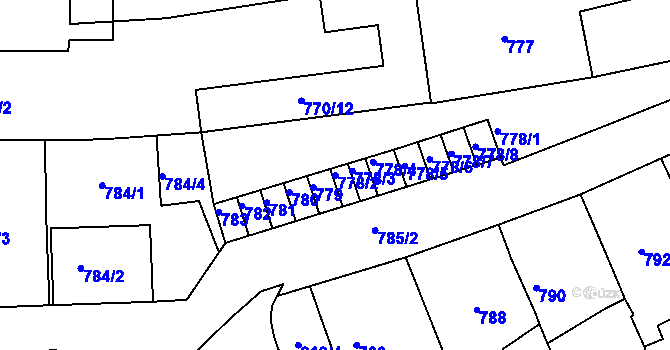 Parcela st. 778/2 v KÚ Třešť, Katastrální mapa