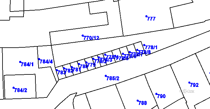 Parcela st. 778/4 v KÚ Třešť, Katastrální mapa