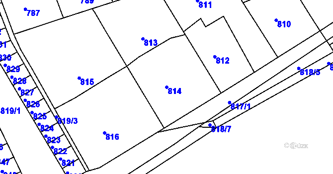 Parcela st. 814 v KÚ Třešť, Katastrální mapa