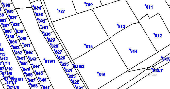 Parcela st. 815 v KÚ Třešť, Katastrální mapa