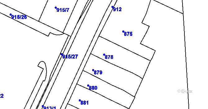 Parcela st. 878 v KÚ Třešť, Katastrální mapa