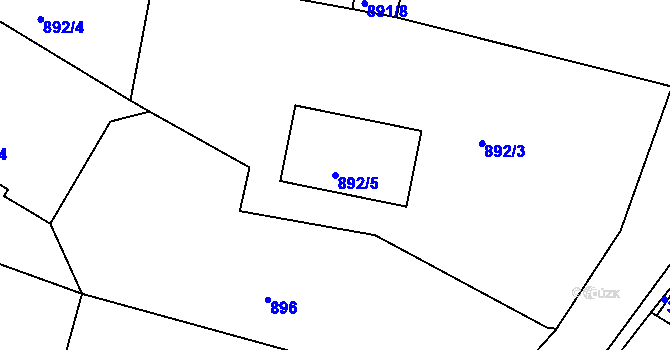 Parcela st. 892/5 v KÚ Třešť, Katastrální mapa