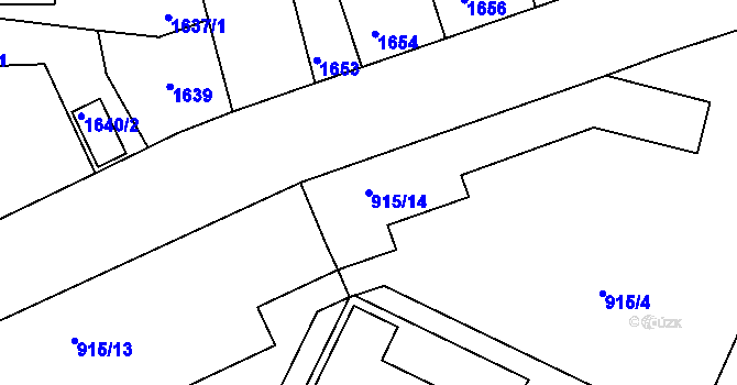 Parcela st. 915/14 v KÚ Třešť, Katastrální mapa