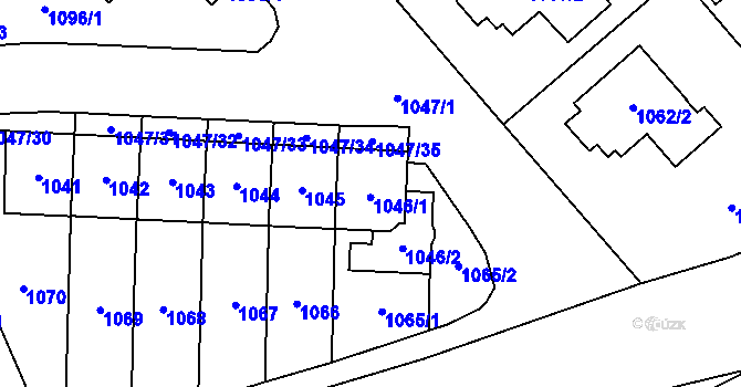 Parcela st. 1046 v KÚ Třešť, Katastrální mapa