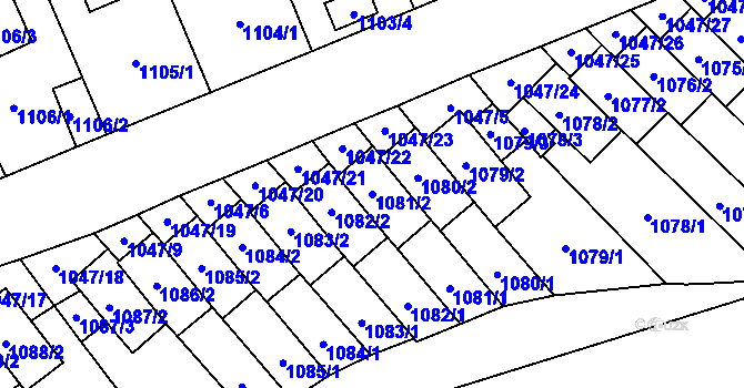 Parcela st. 1081/2 v KÚ Třešť, Katastrální mapa