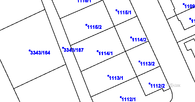 Parcela st. 1114/1 v KÚ Třešť, Katastrální mapa