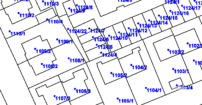 Parcela st. 1124/4 v KÚ Třešť, Katastrální mapa