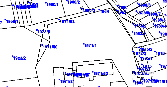 Parcela st. 1971/1 v KÚ Třešť, Katastrální mapa