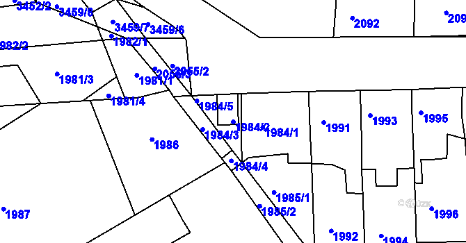 Parcela st. 1984/2 v KÚ Třešť, Katastrální mapa