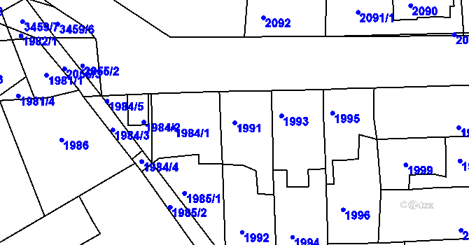 Parcela st. 1991 v KÚ Třešť, Katastrální mapa