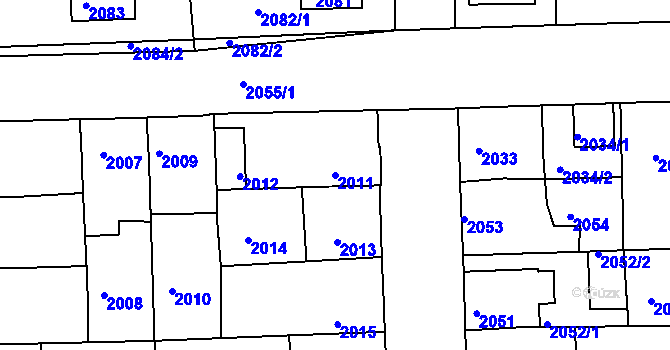 Parcela st. 2011 v KÚ Třešť, Katastrální mapa