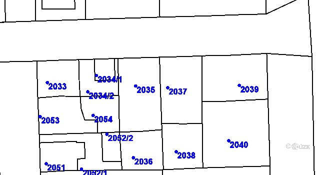 Parcela st. 2037 v KÚ Třešť, Katastrální mapa
