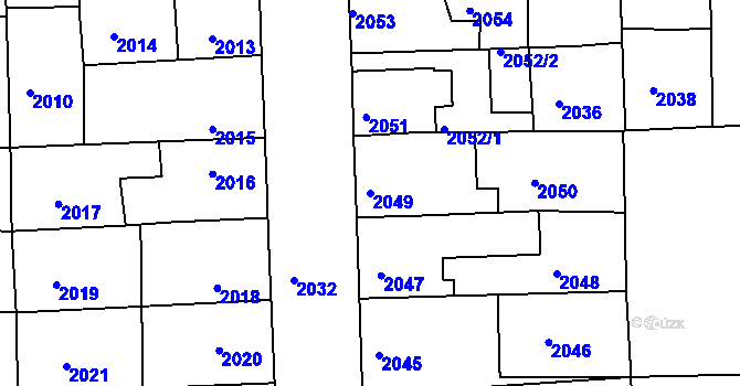 Parcela st. 2049 v KÚ Třešť, Katastrální mapa