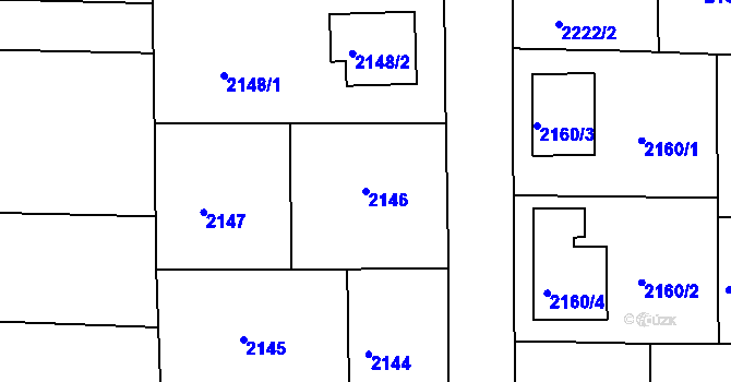 Parcela st. 2146 v KÚ Třešť, Katastrální mapa