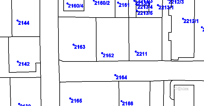 Parcela st. 2162 v KÚ Třešť, Katastrální mapa