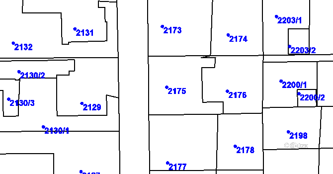 Parcela st. 2175 v KÚ Třešť, Katastrální mapa