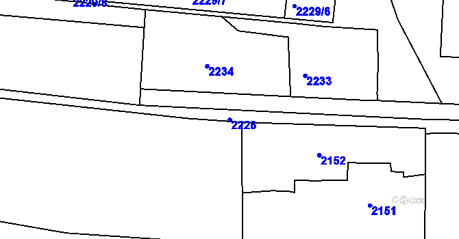 Parcela st. 2226 v KÚ Třešť, Katastrální mapa