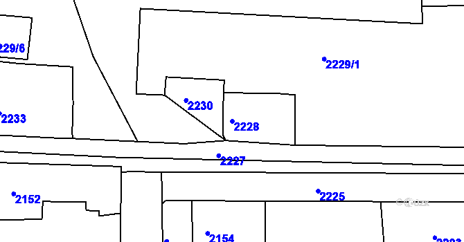 Parcela st. 2228 v KÚ Třešť, Katastrální mapa
