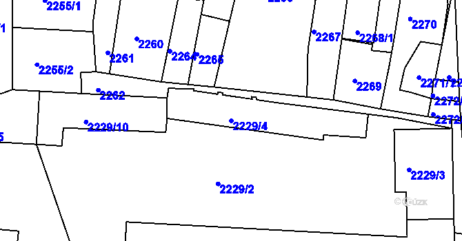 Parcela st. 2229/4 v KÚ Třešť, Katastrální mapa