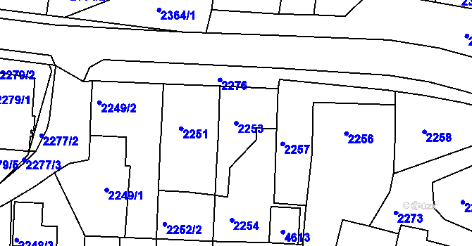 Parcela st. 2253 v KÚ Třešť, Katastrální mapa
