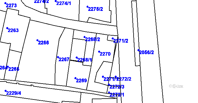 Parcela st. 2270 v KÚ Třešť, Katastrální mapa